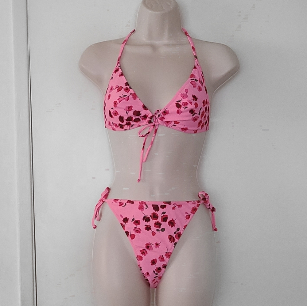 Floral Print Halter Bikini - Picture 1 of 11